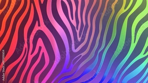 Fototapeta Colorful wavy zebra pattern background