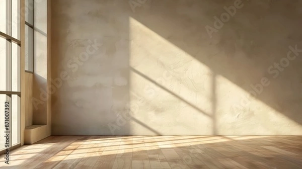 Fototapeta empty room with wall mockup copy space, interior, cozy concept design