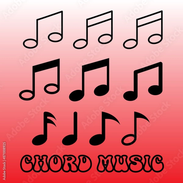 Obraz Music Note Icon Vector Illustration Design