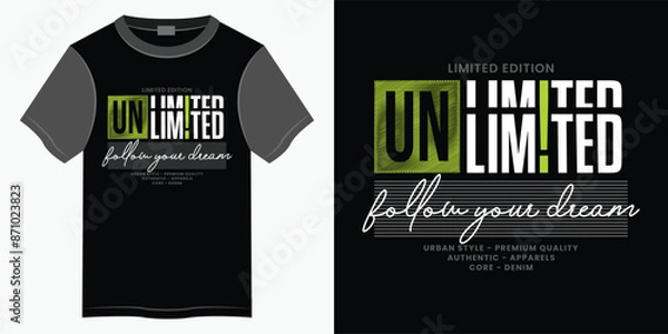 Obraz unlimited edition typography t-shirt and apparel design, Typography vector t-shirt design for print, Motivational and Inspirational quotes lettering t-shirt illustration design.