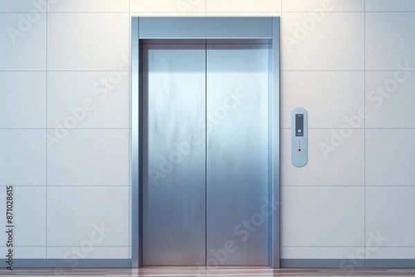 Obraz elevator door with modern white wall