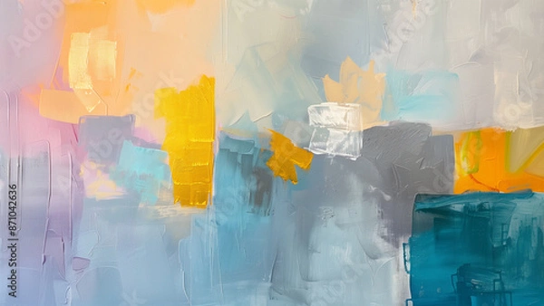 Fototapeta Abstract Artistry: Vivid Colors Meet Gold Maple