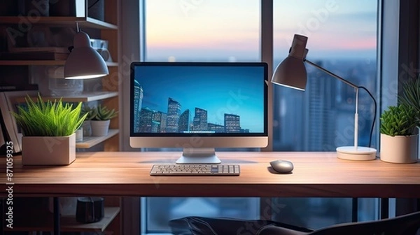 Fototapeta computer technology workspace