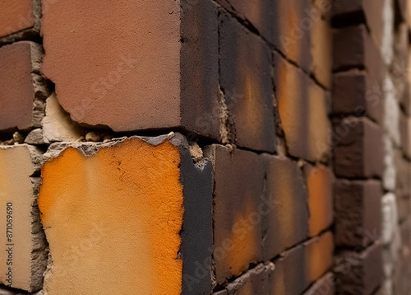 Obraz Old burnt walls. Generative AI