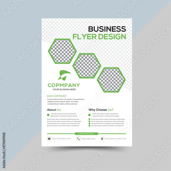 Fototapeta Corporate creative colorful business flyer template design set, abstract business flyer, vector template design or business poster template design