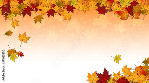 Fototapeta Autumn theme elegant vector background. Design for presentation, website, landing page, wallpaper, flyer, booklet, banner