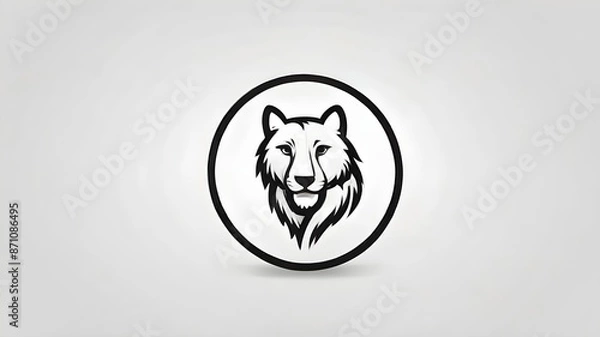 Fototapeta wolf head illustration icon