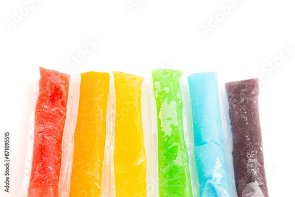 Fototapeta Group of Frozen Ice Pop Popsicle Isolated on a White Background