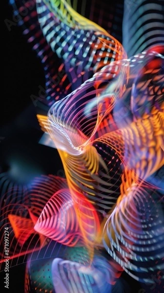 Fototapeta "Vibrant Geometric Symphony: A Kaleidoscope of Colorful Shapes"