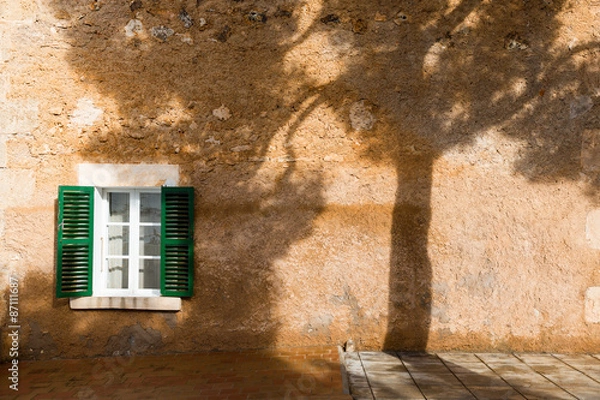 Obraz Baumschatten auf Hauswand 