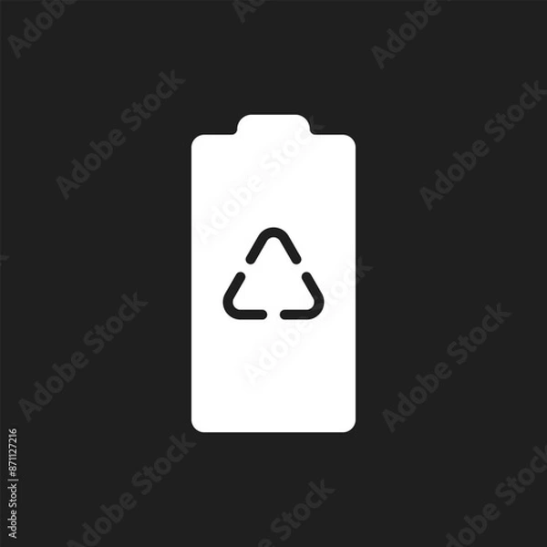 Obraz Simple battery icon on black background.