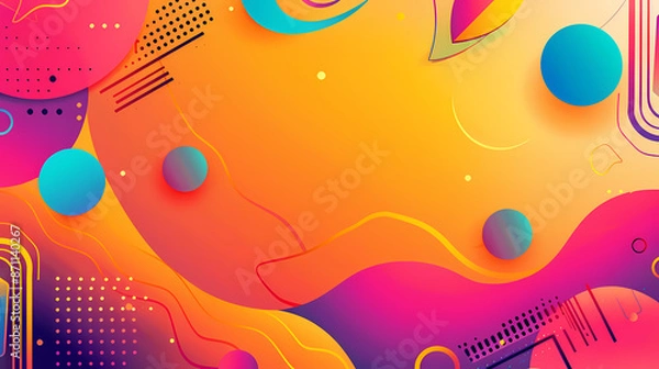 Fototapeta Vibrant Abstract Background Vector with Colorful Gradients and Shapes