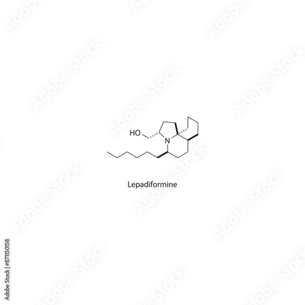Fototapeta Lepadiformine skeletal structure diagram.marine toxin compound molecule scientific illustration.