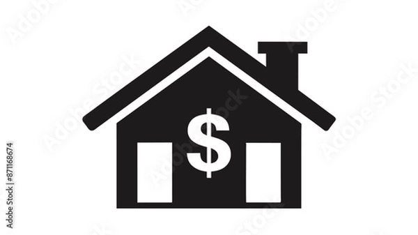 Fototapeta Exploring the Classic Black and White Dollar Icon