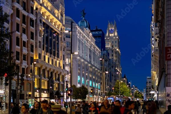 Obraz Madrid, Spain at night