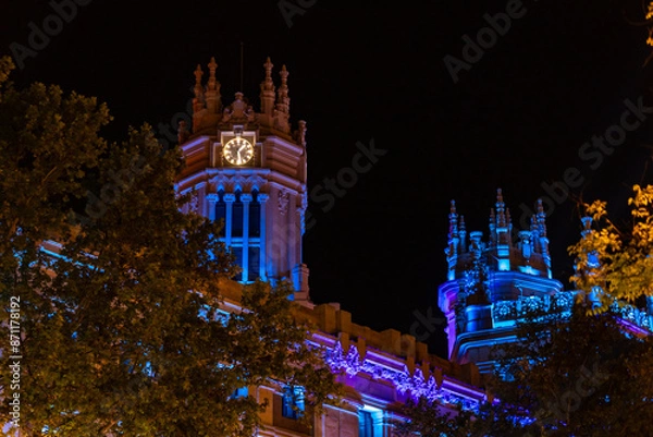 Fototapeta Madrid, Spain at night