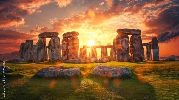 Fototapeta Stonehenge in a beautiful sunset
