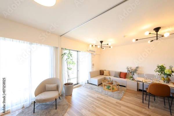 Obraz 明るいリビング