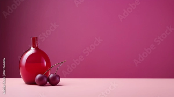 Fototapeta Empty minimal plum red background exuding richness and ideal for elegant presentations.
