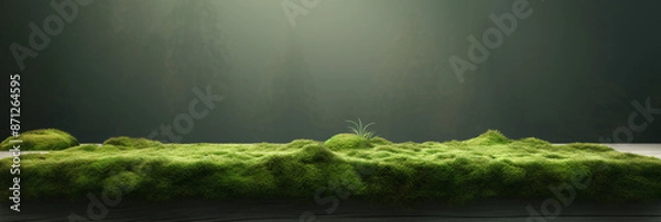 Fototapeta Empty minimal moss green background evoking richness, ideal for product display and advertisement.