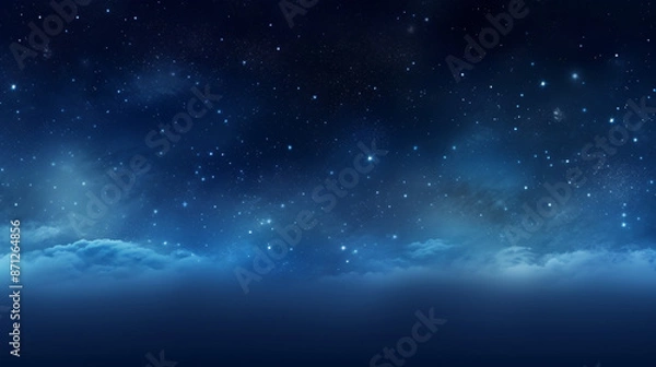 Fototapeta Empty abstract indigo blue background evoking the vastness of serene solitude and tranquility.