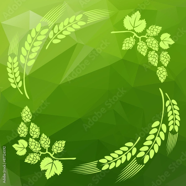 Obraz hop and wheat ear pattern