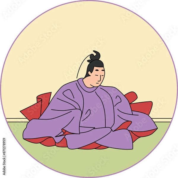 Fototapeta カラー円形百人一首　光孝天皇