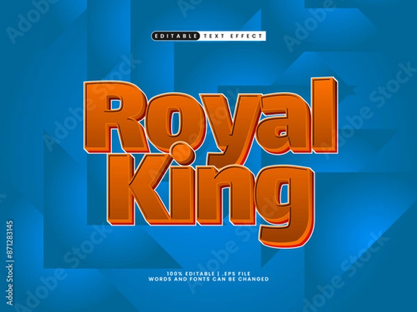 Fototapeta royal king editable text effect in kids and game text style
