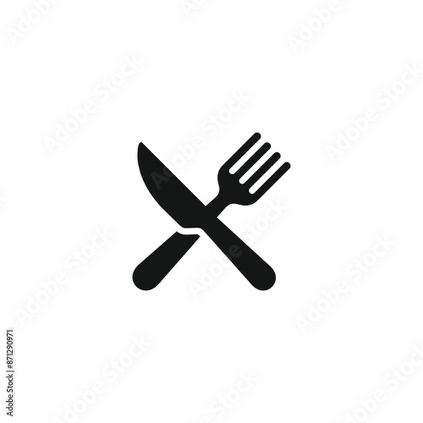 Fototapeta Fork and knife icon vector. EPS 10 editable vector