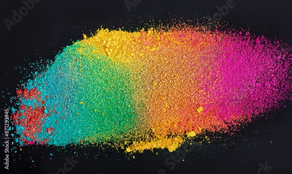 Obraz brushstroke of color powder in the middle, black background