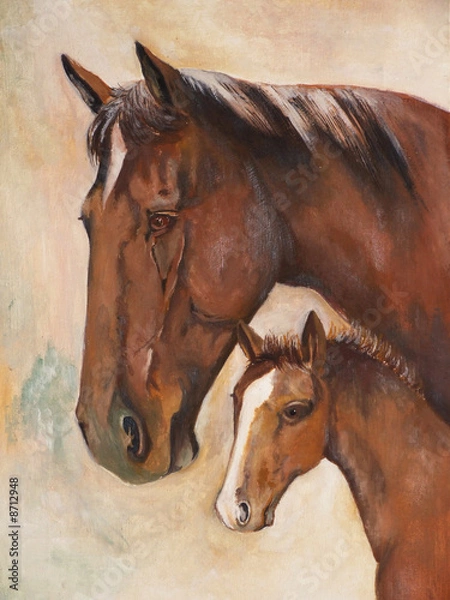Obraz horses, oil paint