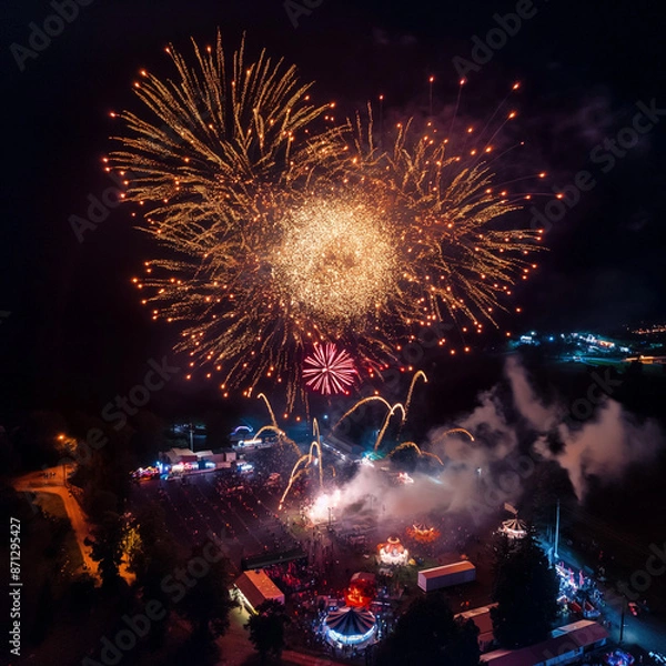 Obraz fireworks in the city