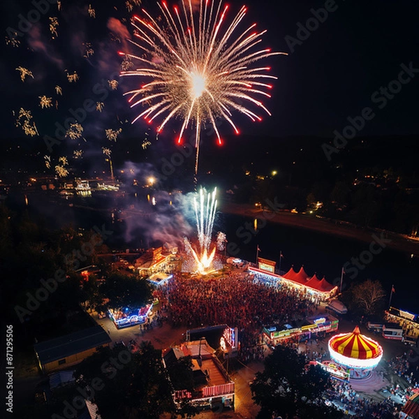 Obraz fireworks over the city