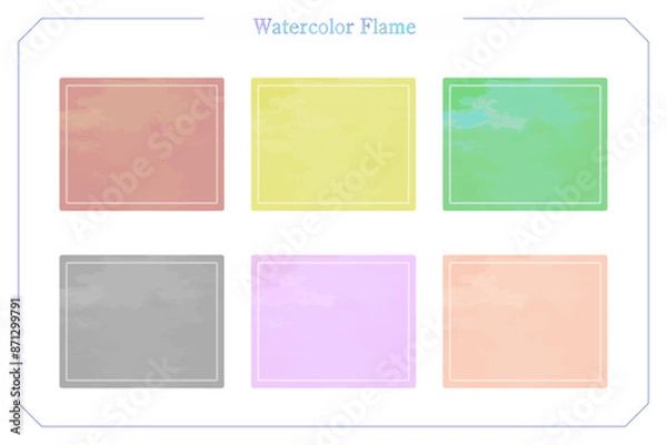 Obraz 水彩風テクスチャのフレームセット。デザインのアクセントに。