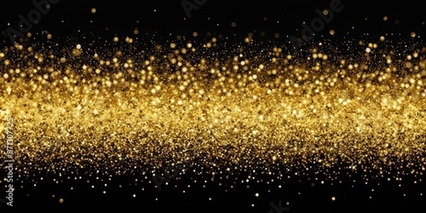 Fototapeta Glittering gold patterns on a black backdrop creating a luxurious and elegant look, luxury, elegant, gold, glitter, black