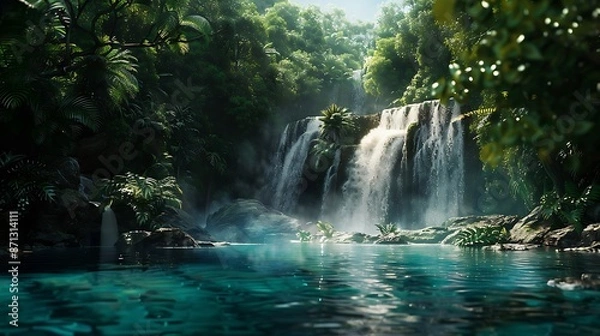 Obraz waterfall in the mountain 