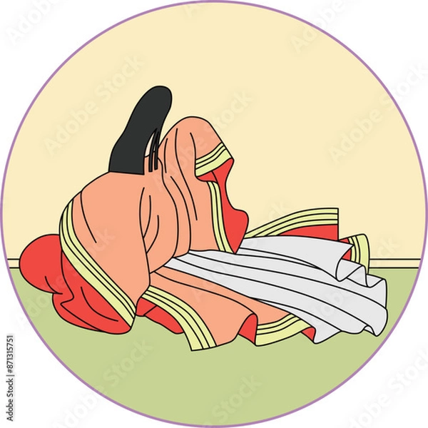 Fototapeta カラー円形百人一首　周防内侍