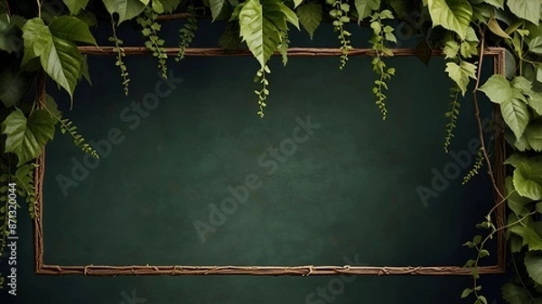 Fototapeta Green Leaves Flame Copy Space Background Perfect for nature-themed designs, environmental concepts, and more. Center your message against this lush backdrop of green foliage.