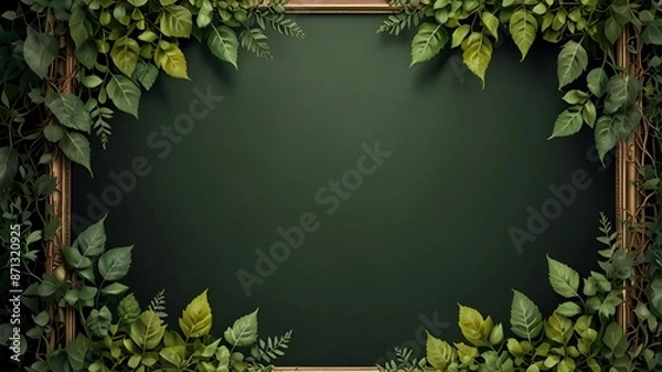 Fototapeta Green Leaves Flame Copy Space Background Perfect for nature-themed designs, environmental concepts, and more. Center your message against this lush backdrop of green foliage.