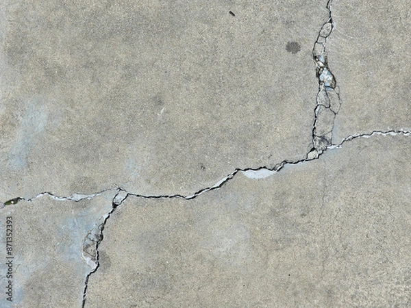 Fototapeta Cracked texture concrete floor cement wall broken for background