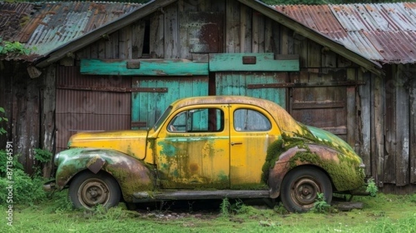 Fototapeta old abandoned car