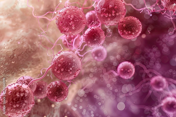 Fototapeta Human Tissue Infected with Streptococcus Pyogenes