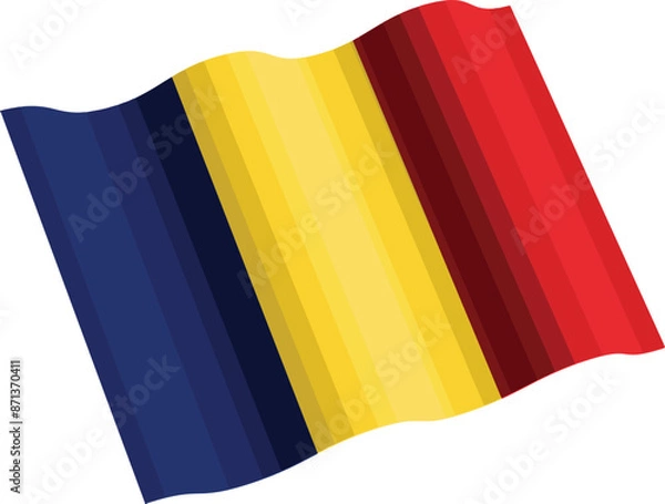 Obraz Waving Romanian flag vector icon