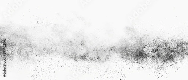 Fototapeta Pencil sketch style, panoramic close-up, high detail scan of light dust layer, on white background, Generative AI