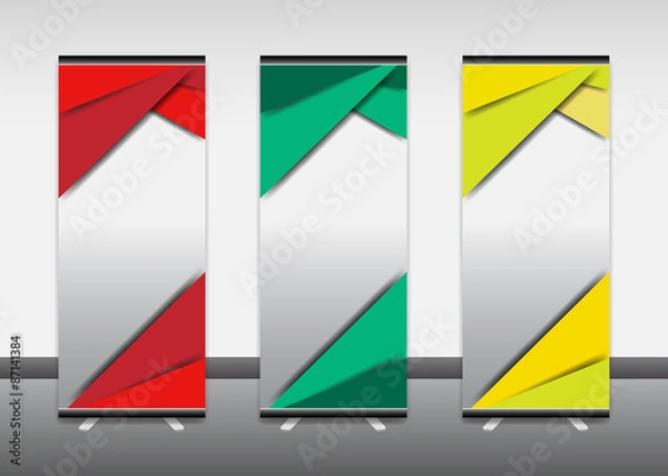 Obraz Roll up banner stand design. Vector.