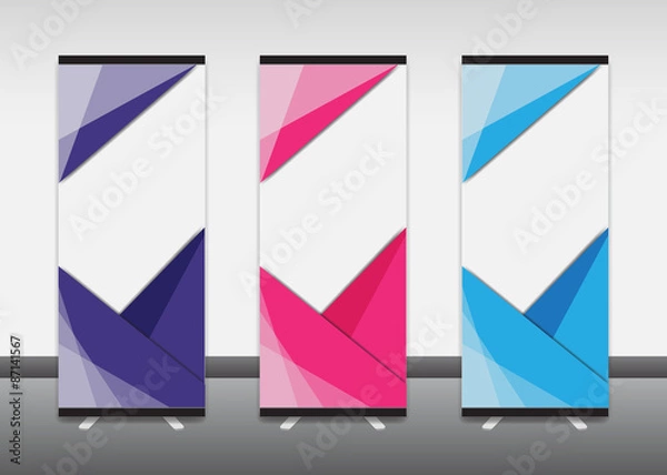 Obraz Roll up banner stand design. Vector.