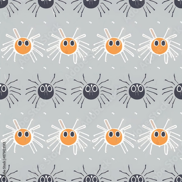 Fototapeta seamless pattern with spider monsters