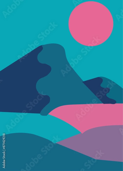 Obraz A beautiful Mountanious vector.