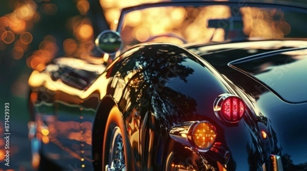 Fototapeta Futuristic Art Deco Inspired Modern Car Design with Vibrant Colors and Symmetry in High Contrast Scene