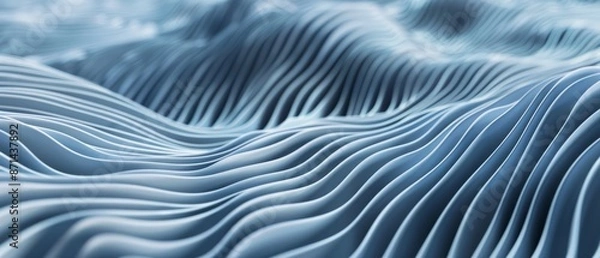 Fototapeta Panoramic close-up, high detail scan of wavy line pattern material, Generative AI 